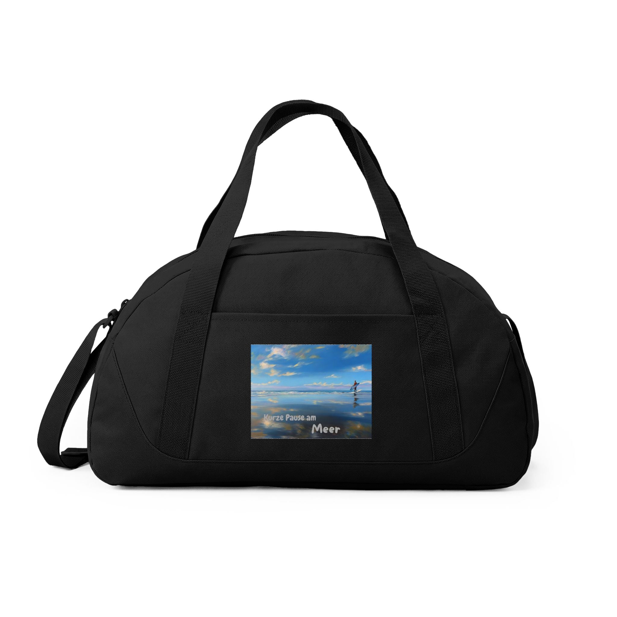 Reisetasche — Küstenkrabbe mit Ozean-Motiv schwarz Vorderseite