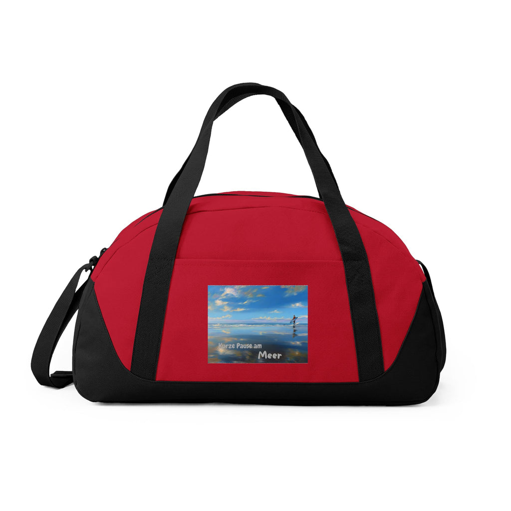 Reisetasche — Küstenkrabbe mit Ozean-Motiv rot-schwarz, Vorderseite