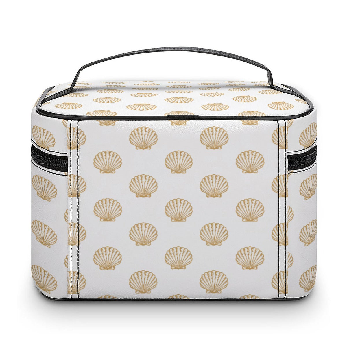Kosmetiktasche mit Muschel-Motiv – Groß, mit Reißverschluss & Aufhängehaken