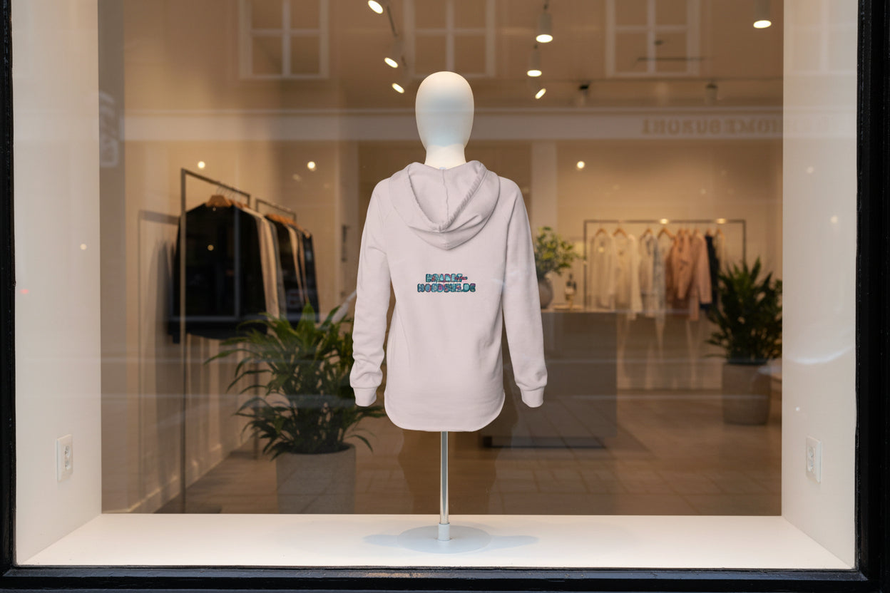 Damen Hoodie Leicht Gewaschen - rosa, Rückseite