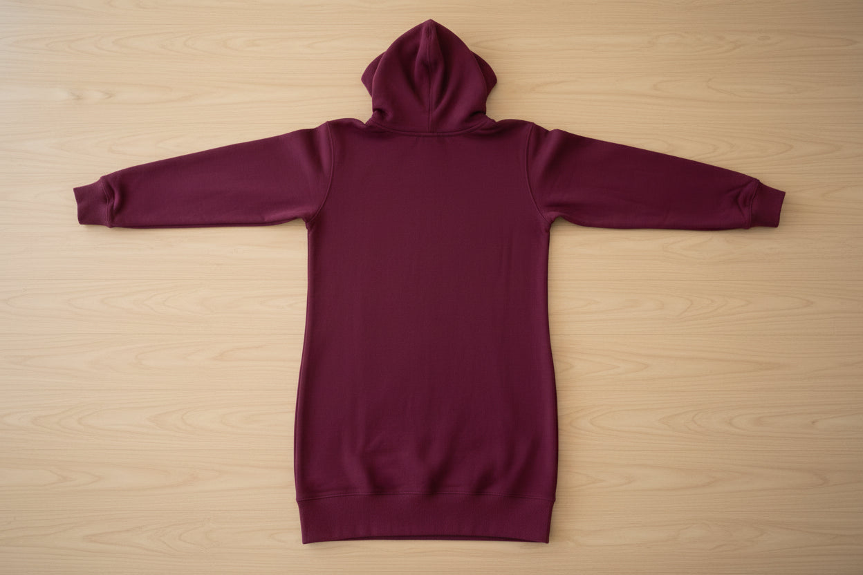 Kapuzenkleid rot Rückenansicht