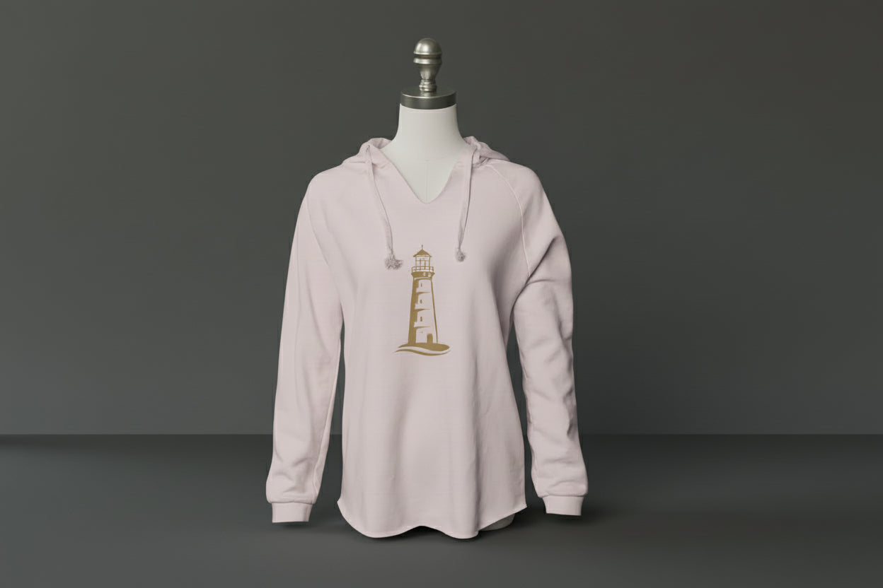 Leuchtturm Damen-Kapuzenpullover Nordsee-Serie – dezenter maritimer Hoodie mit Leuchtturm-Motiv