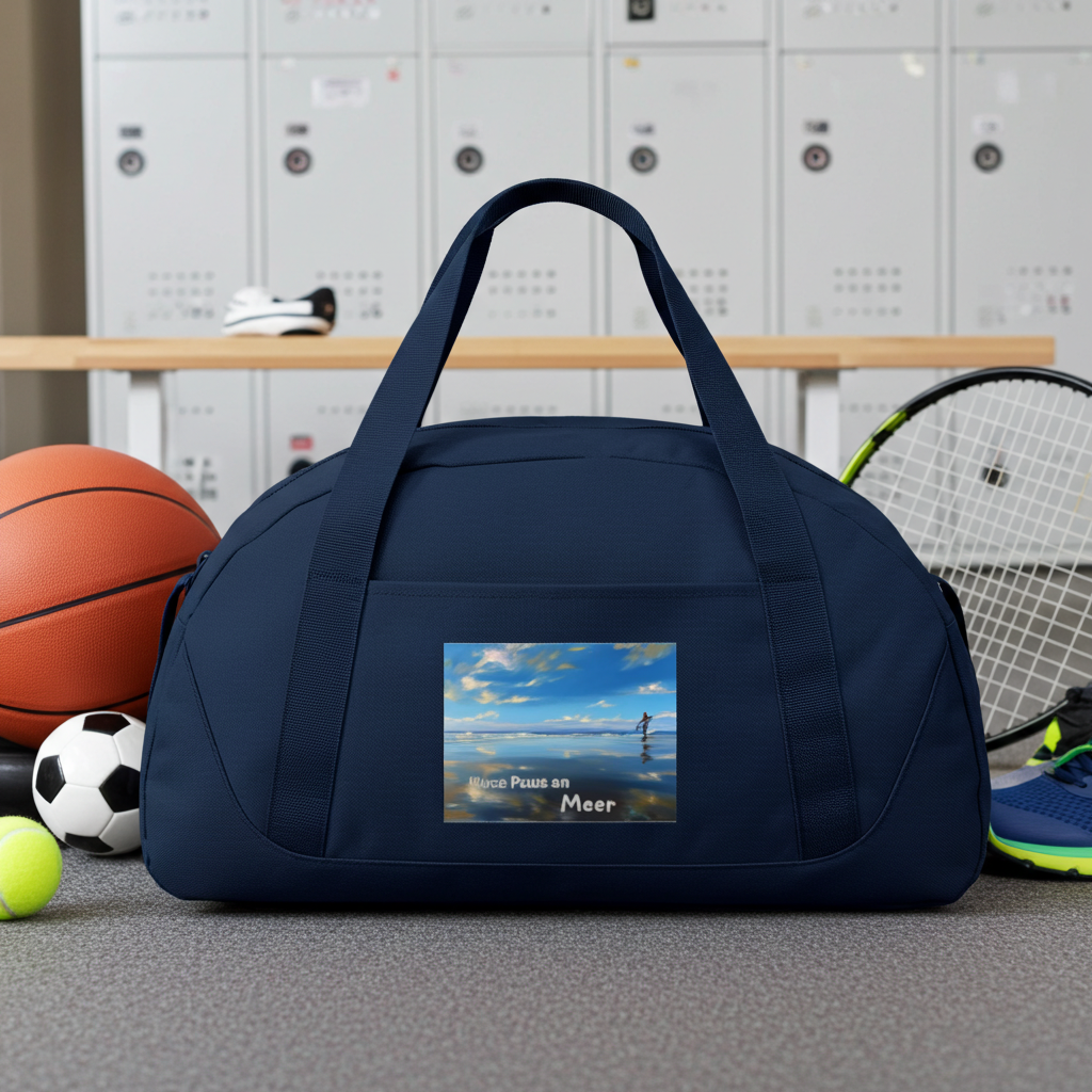 Sporttasche maritim Küstenkrabbe Ozean-Motiv blau