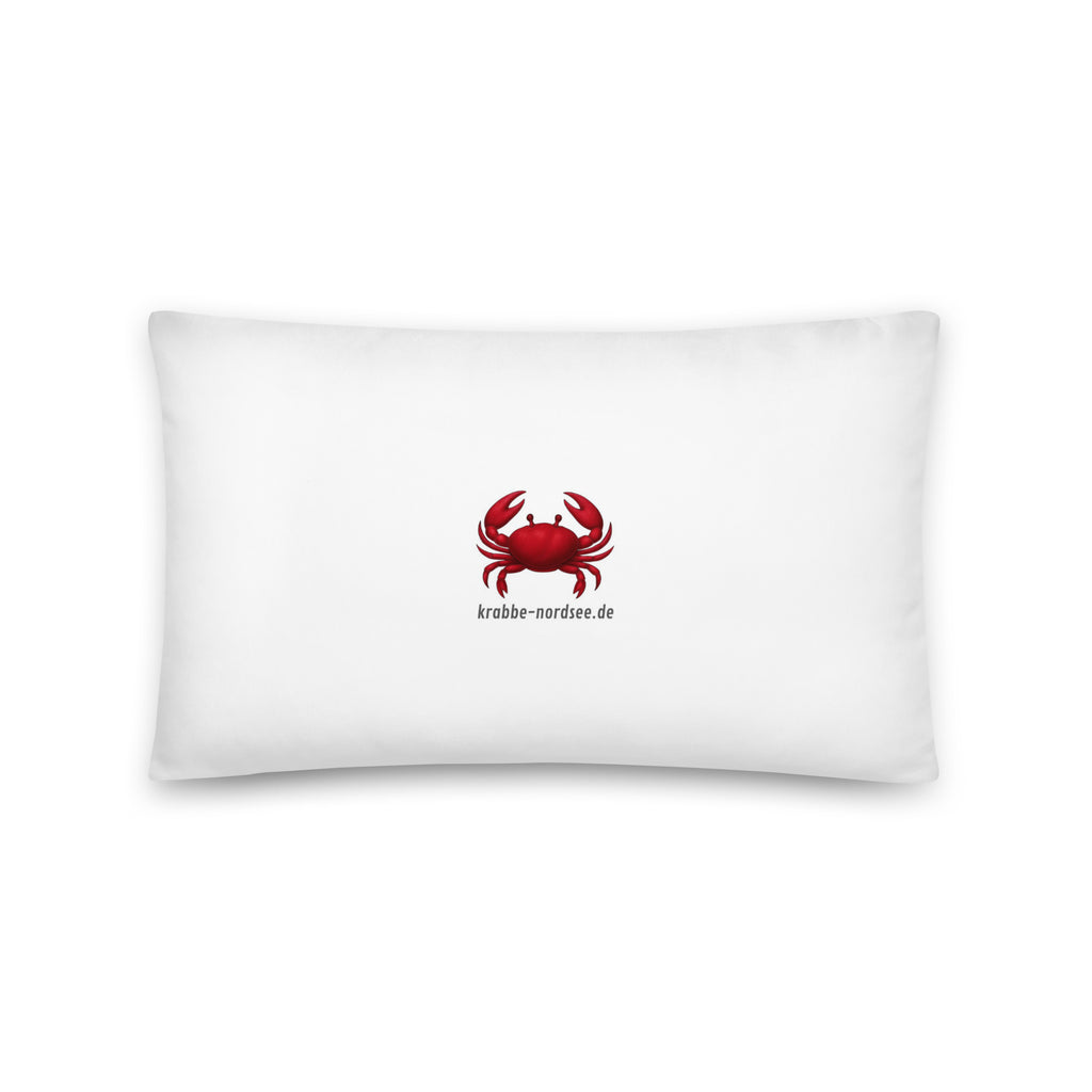 Maritimes Dekokissen  cm in Blau-Weiß mit Segelboot und Möwen Rückseite