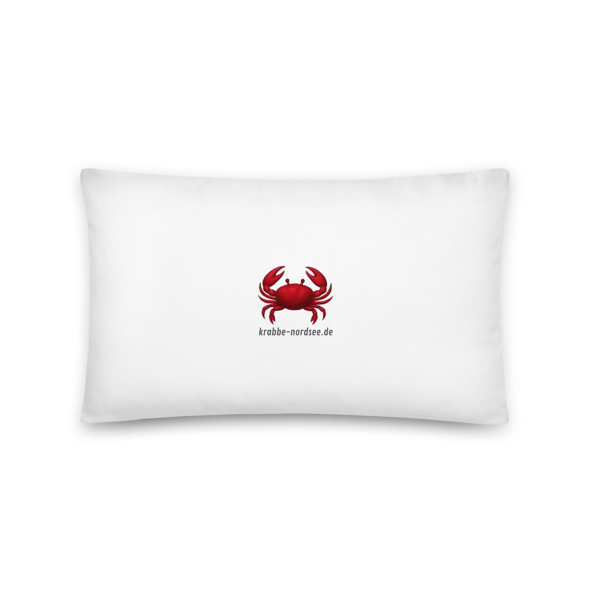 Maritimes Dekokissen  cm in Blau-Weiß mit Segelboot und Möwen Rückseite