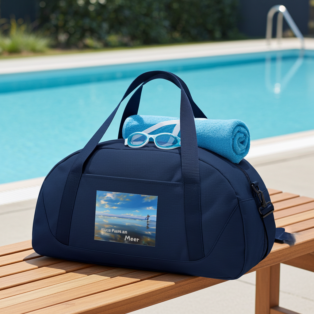 Reisetasche maritim Küstenkrabbe Ozean-Motiv blau Sporttasche im Schwimmbad