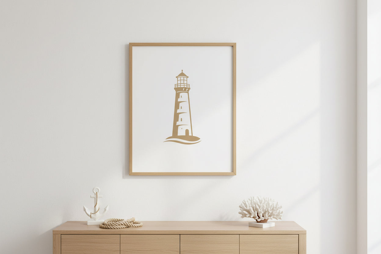 Leuchtturm Poster 30×40 cm – Nautisches Wandbild auf mattem Premium-Papier
