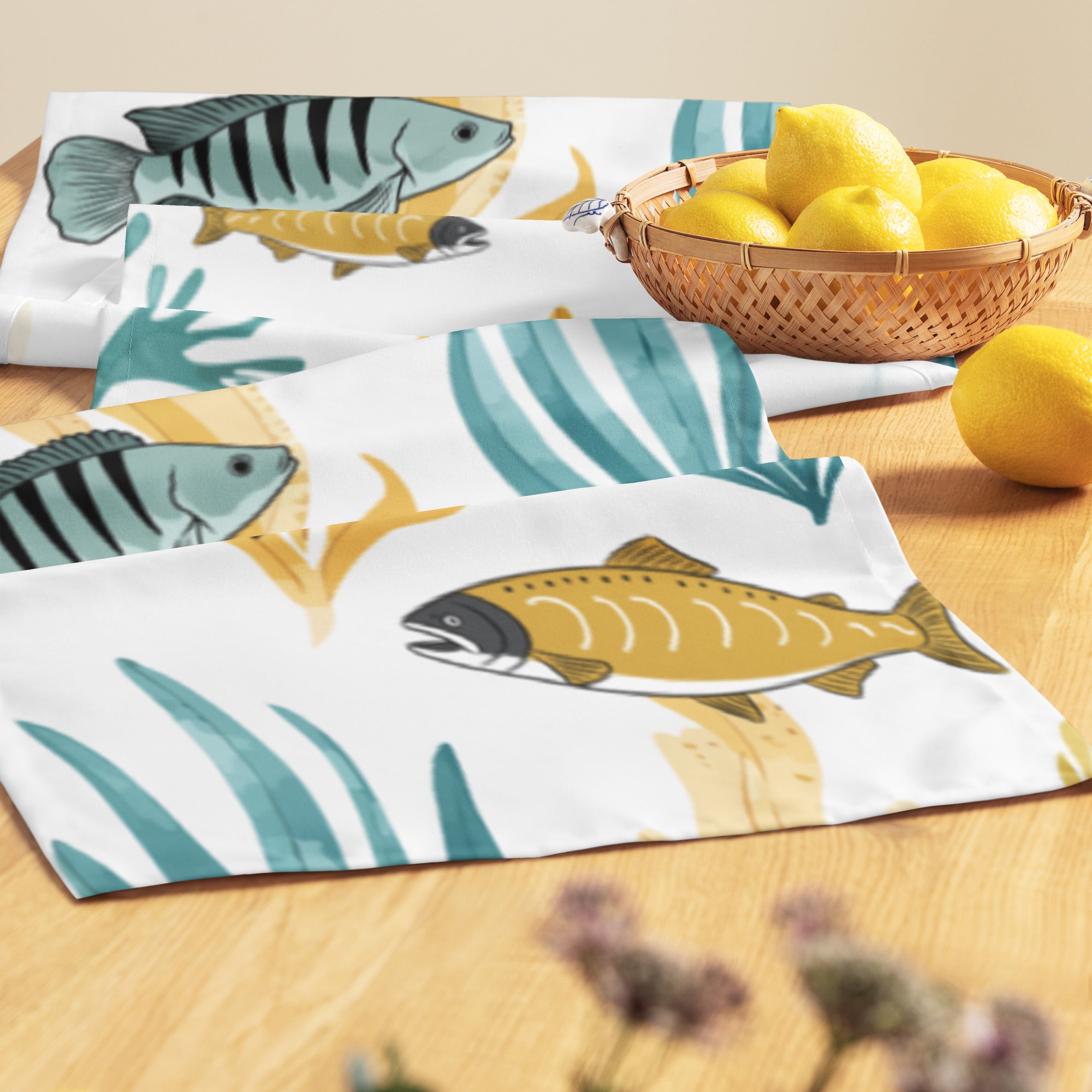 Tischläufer Unterwasserwelt - dekorativ drapiert