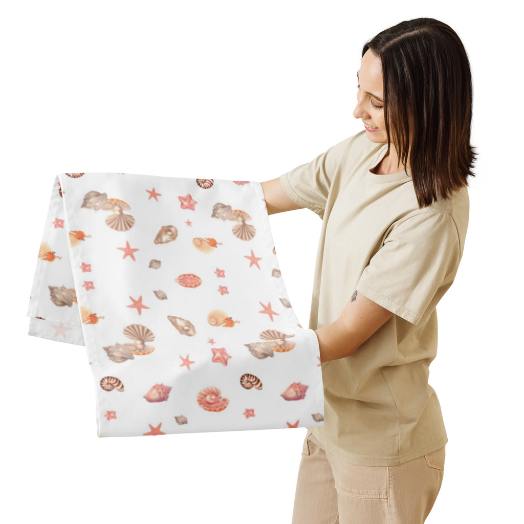 Premium Polyester Tischläufer mit Anker- und Muschelmotiven 